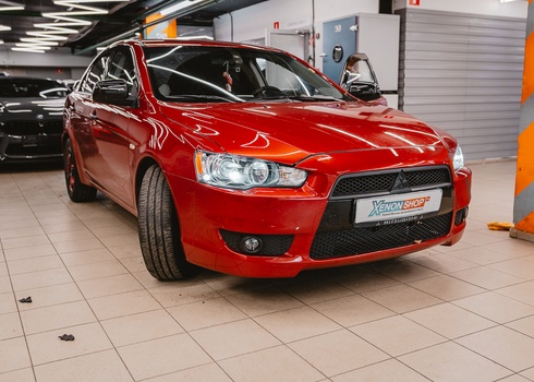 Установка линз в фары Mitsubishi Lancer X (2007) + замена стёкол фар