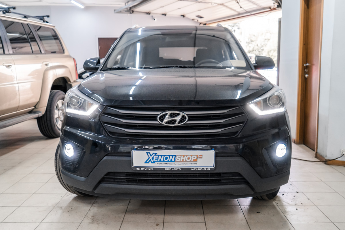 Замена модулей ПТФ Хендай Крета (Hyundai Creta) на светодиодные MTF ...