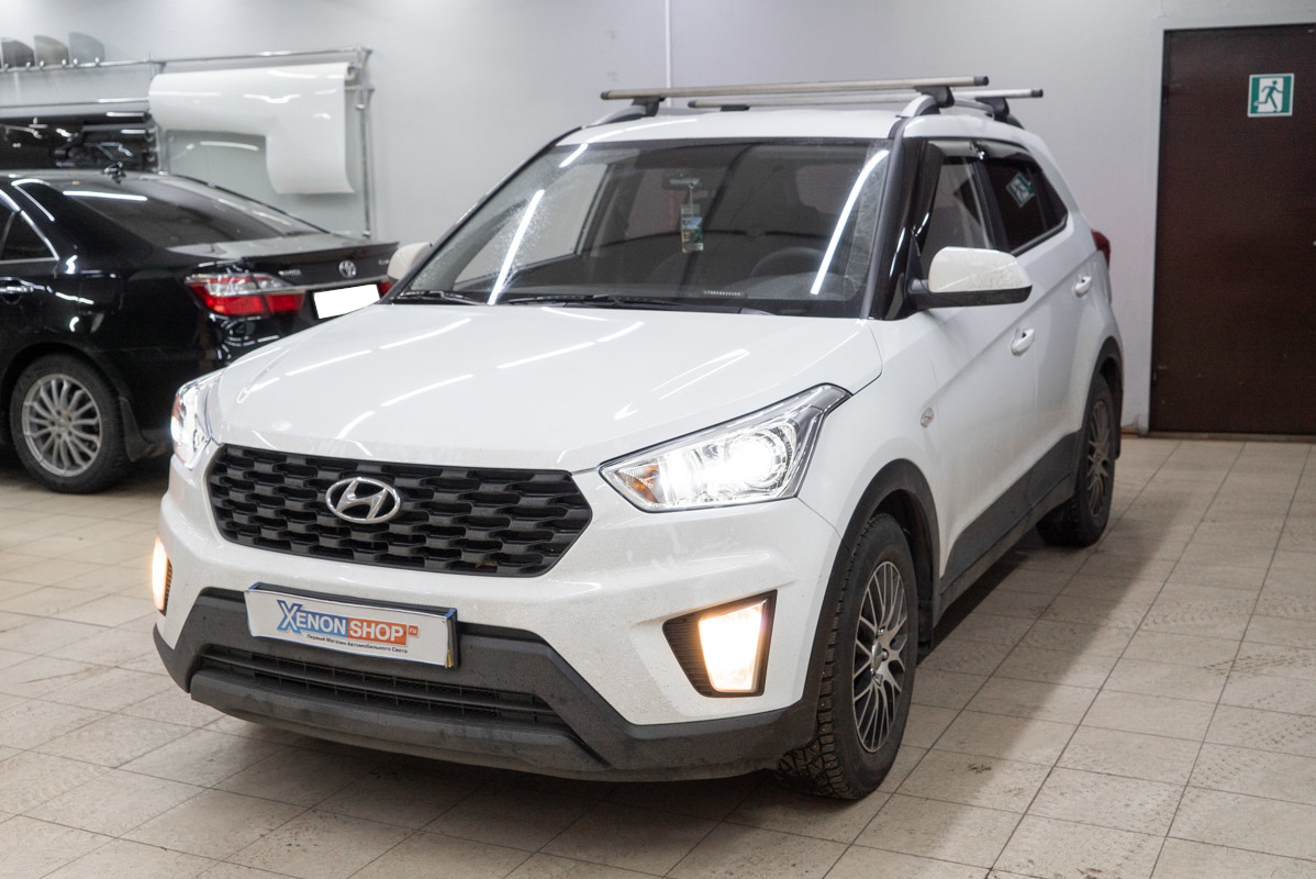 Установка LED-линз в фары Хендай Крета (Hyundai Creta) 2020 - Установка  КсенонШоп в Москве