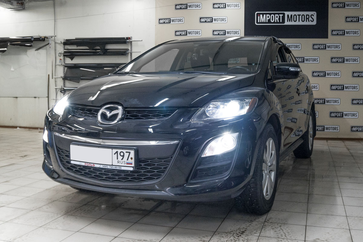 Замена галогеновых линз Мазда ЦХ7 (Mazda CX7) на светодиодные билинзы -  Установка КсенонШоп в Москве