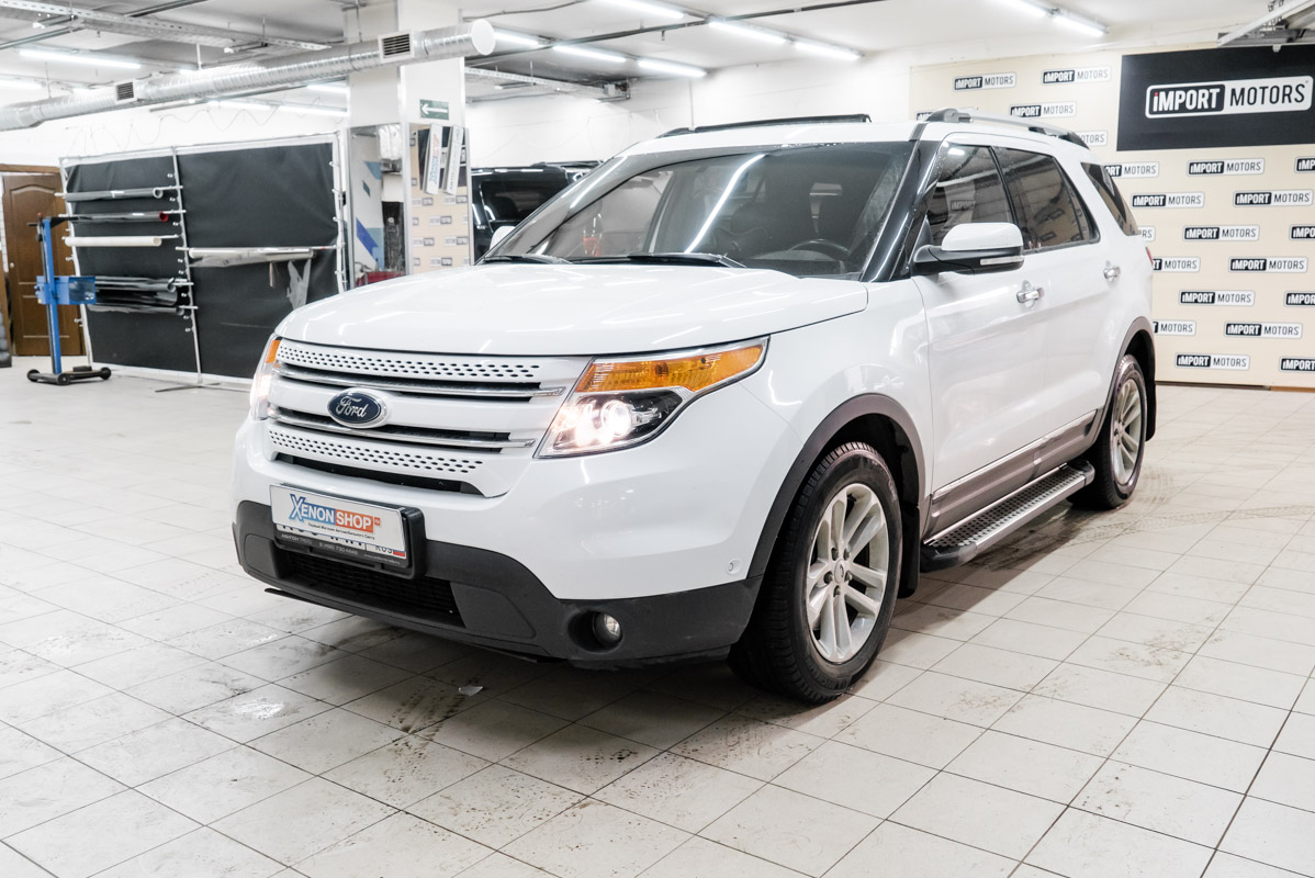 Ford Explorer 4 установка светодиодных линз в фары