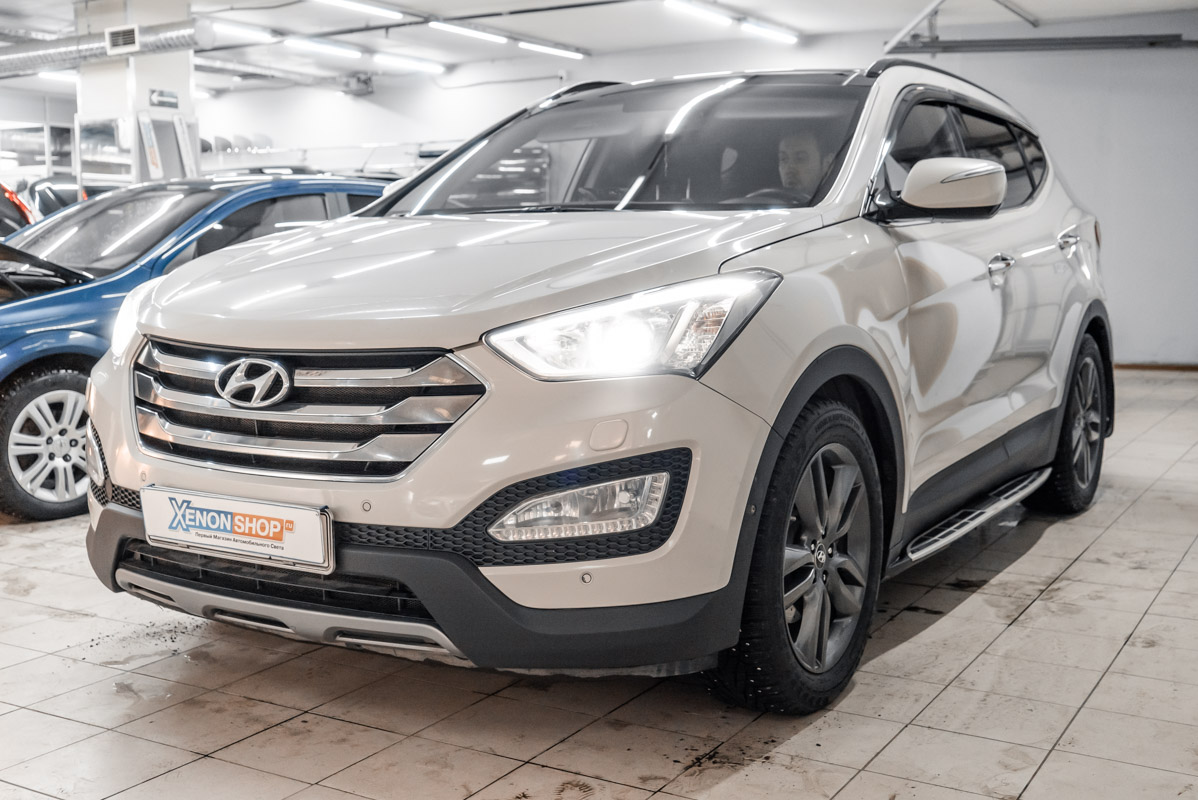 Замена ламп в фарах Хендай Санта Фе (Hyundai Santa Fe) - Установка  КсенонШоп в Москве