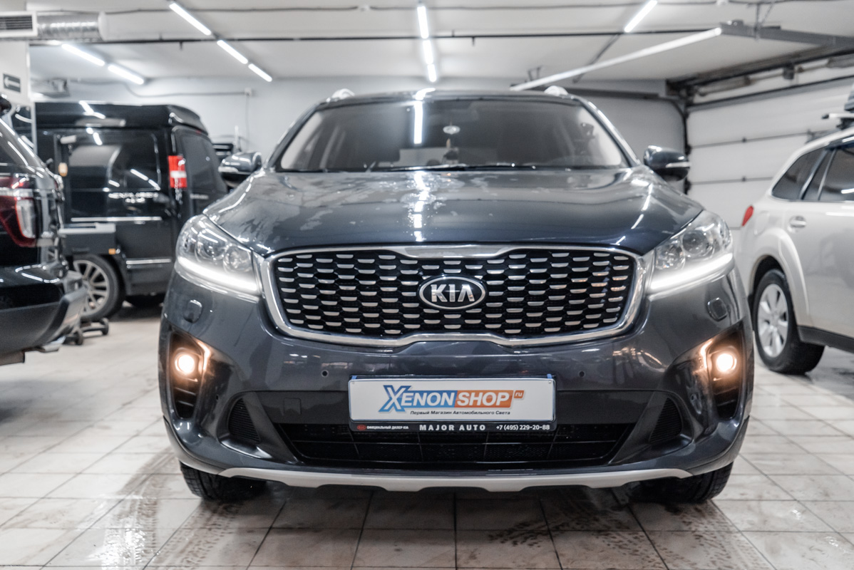 Замена галогена в ПТФ КИА Соренто Прайм (KIA Sorento Prime) 2019 на LED -  Установка КсенонШоп в Москве