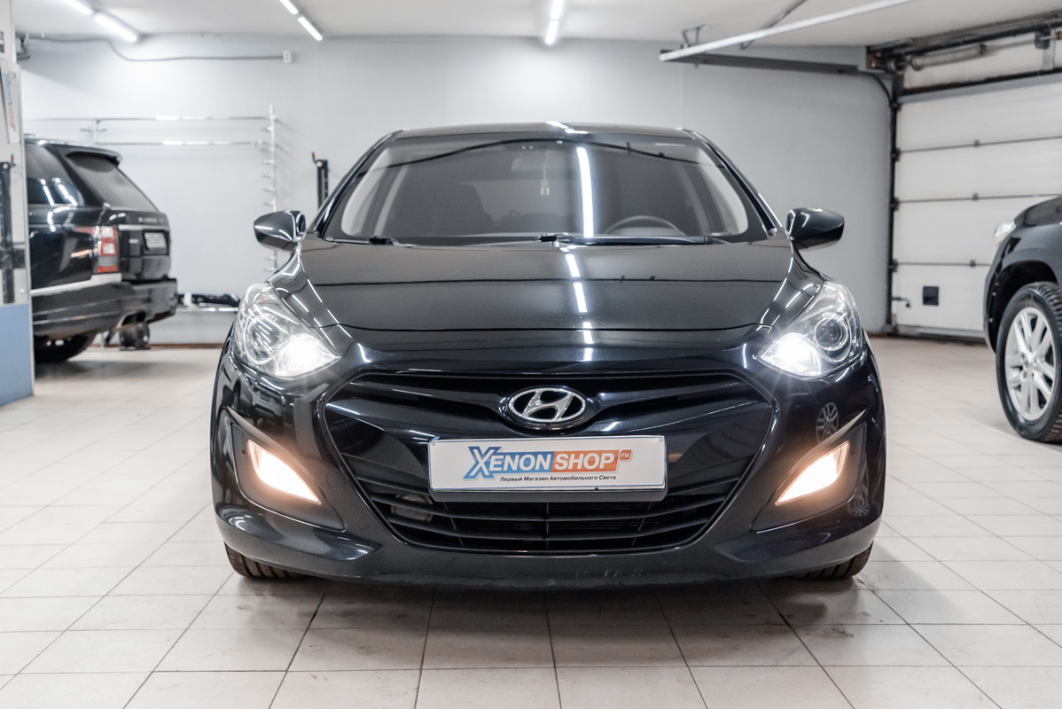 Установка светодиодных ламп XS-Light в ПТФ Хендай и30 (Hyundai i30) 2  поколения - Установка КсенонШоп в Москве