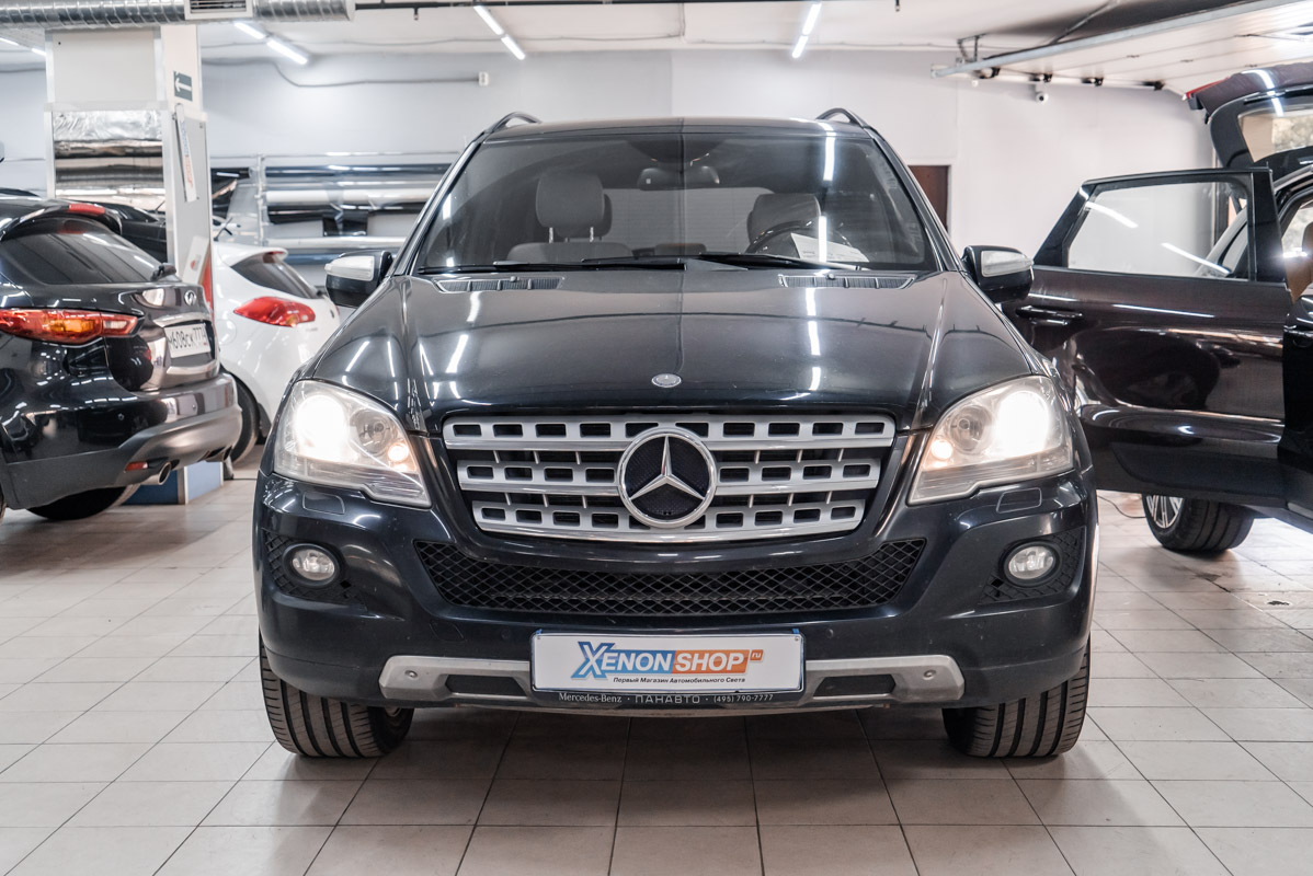 Замена ксеноновых линз в фарах Мерседес Бенц МЛ500 В164 (Mercedes Benz  ML500 W164) - Установка КсенонШоп в Москве