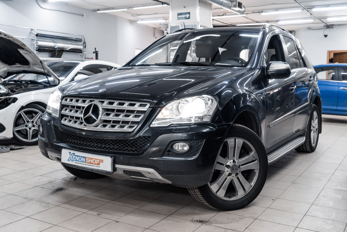 Замена ксеноновых линз в фарах Мерседес Бенц МЛ500 В164 (Mercedes Benz  ML500 W164) - Установка КсенонШоп в Москве