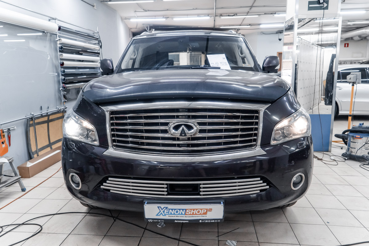 Замена старых ксеноновых ламп и габаритов Инфинити КУХ80 (Infiniti QX80) -  Установка КсенонШоп в Москве