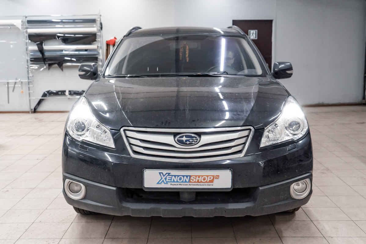 Установка светодиодных ДХО + поворотник на Субару Аутбэк 4 (Subaru Outback  IV) - Установка КсенонШоп в Москве